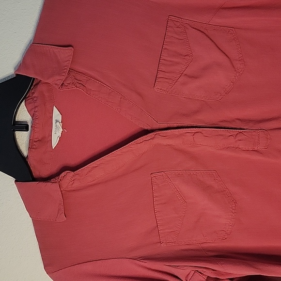 Sonoma Roll-Tab Henley Shirt, Blouse, S, Terracotta, GUC - Picture 3 of 5
